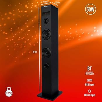 NGS SPEAKER A TORRE SKY CHARM PRO BT USB RADIO FM AUX 50W NERA