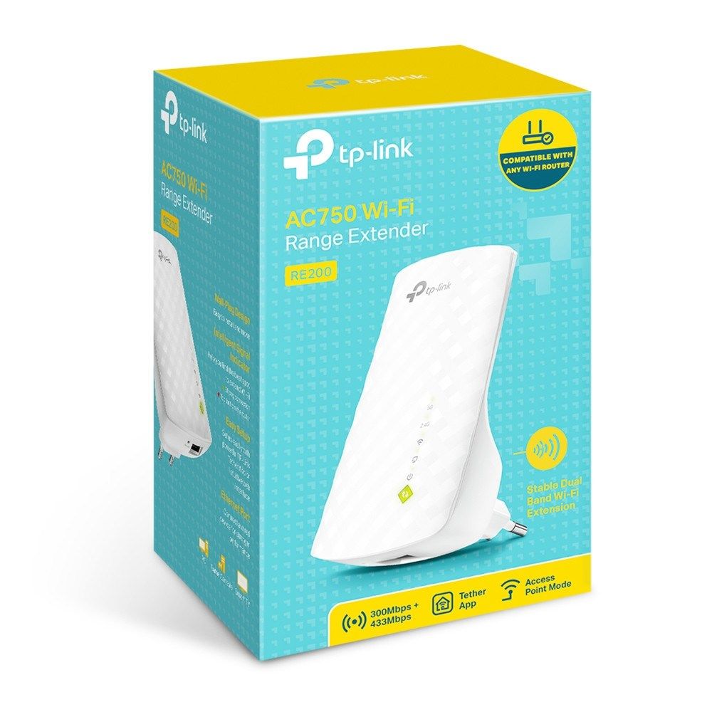 TP-LINK AC750 WIFI RANGE EXTENDER RE200 300MBPS