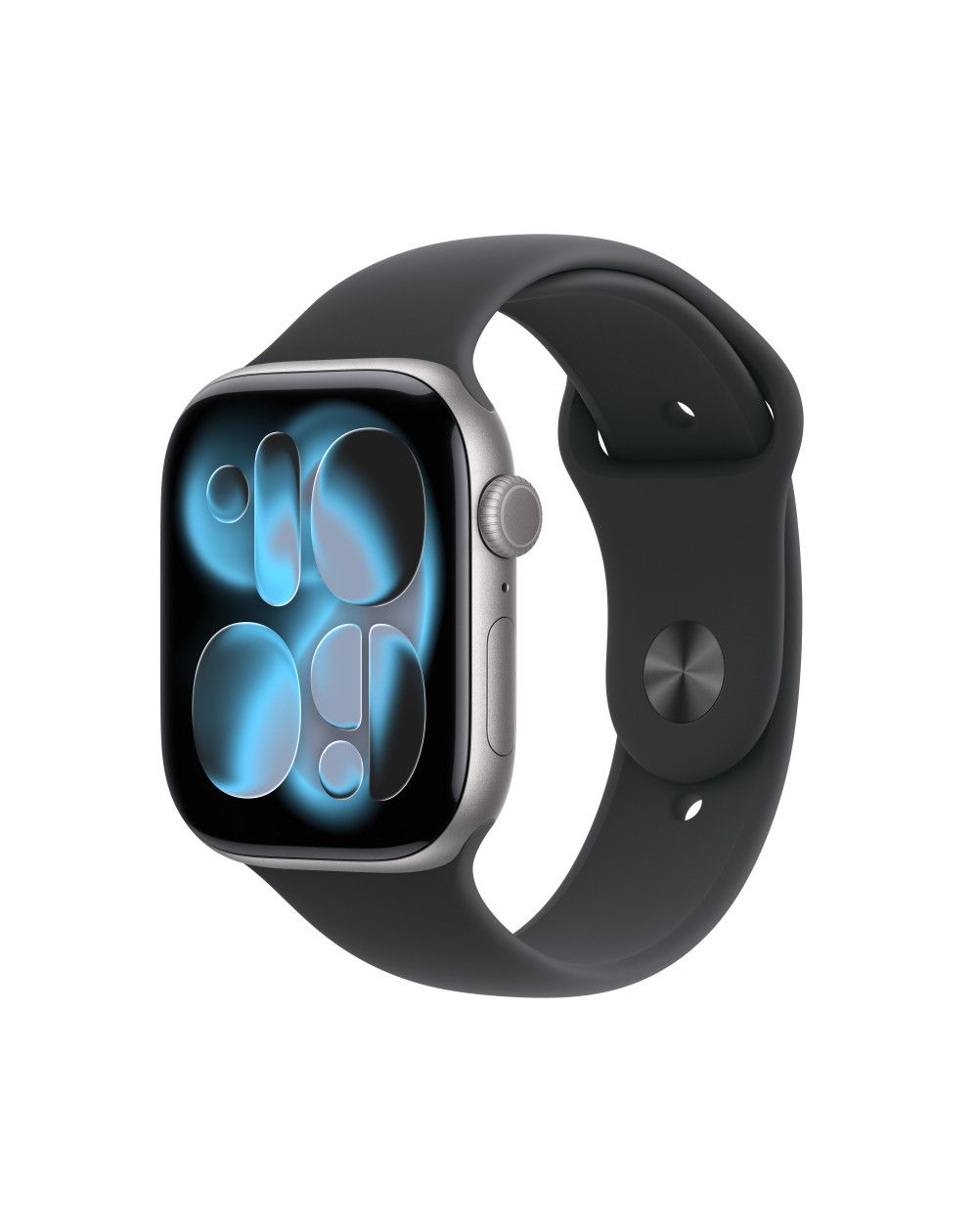 Apple Watch Series 11 GPS 46mm, Cassa in Alluminio color Grigio Siderale con cinturino Nero Sport Band - M/L