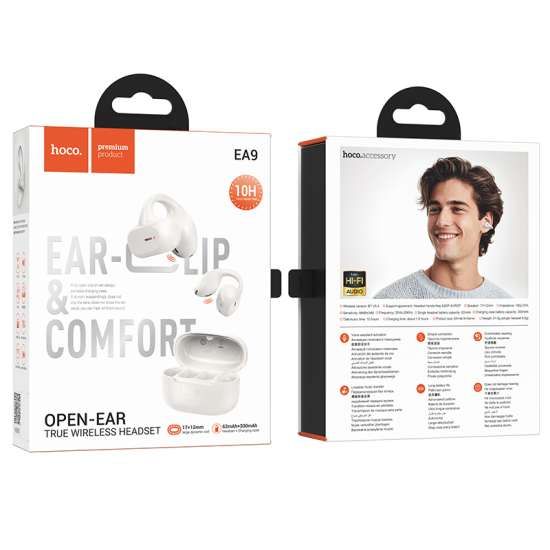 HOCO EA9 CLIP-ON AURICOLARE BLUETOOTH WIRELESS WHITE