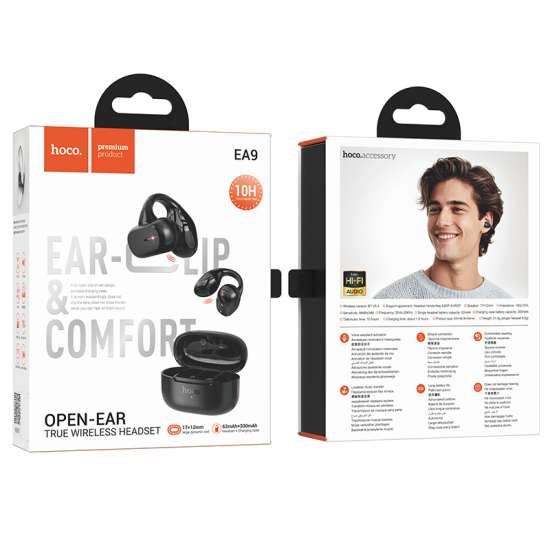 HOCO EA9 CLIP-ON AURICOLARE BLUETOOTH WIRELESS BLACK