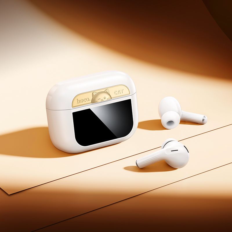 HOCO Cuffie Wireless EW88 con custodia di ricarica (BT v5.4) Riduzione del rumore ANC - White