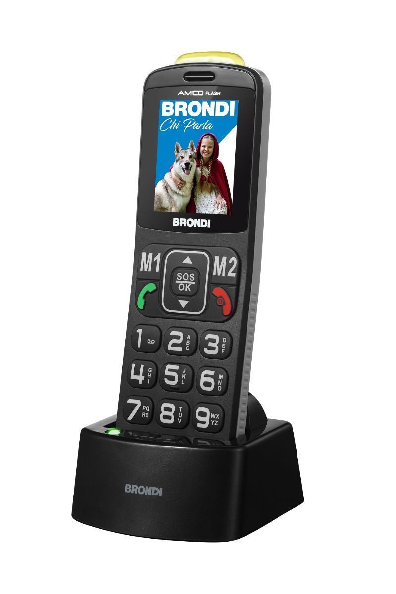 BRONDI AMICO FLASH C/BASE RICARICA E SOS BLACK