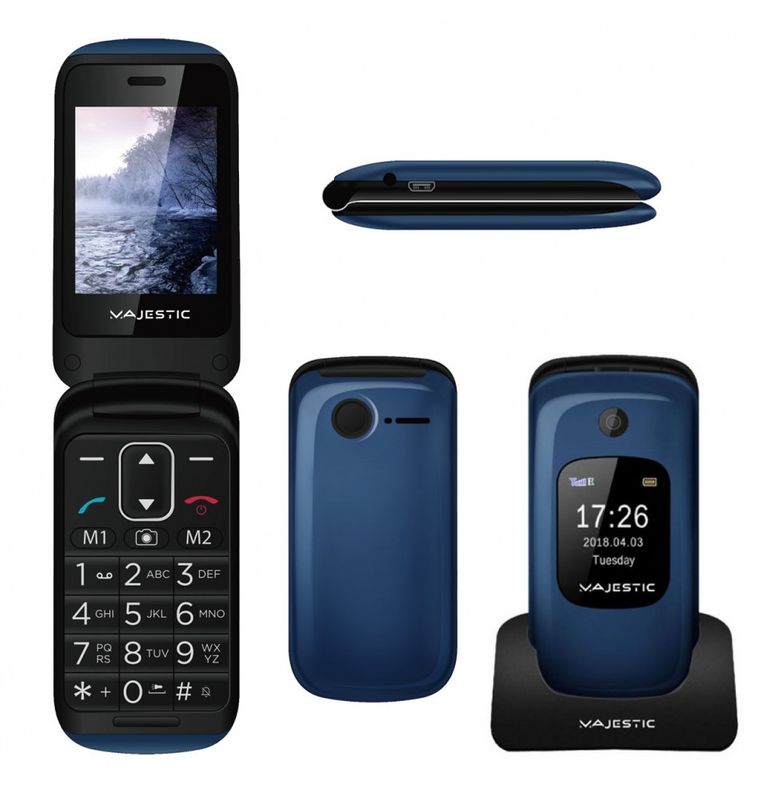MAJESTIC MOBILE PHONE SILENO 50R FLIP GSM FOTOCAMERA BLU