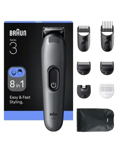 BRAUN REGOLABARBA E CAPELLI AIO3540 ALL IN 3 8in1