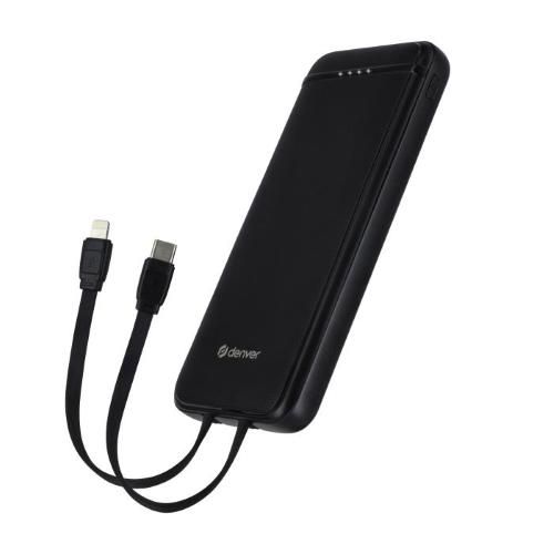 POWERBANK DENVER PQCA-10320 10000 MAH PD20W 2 CABLE BLACK