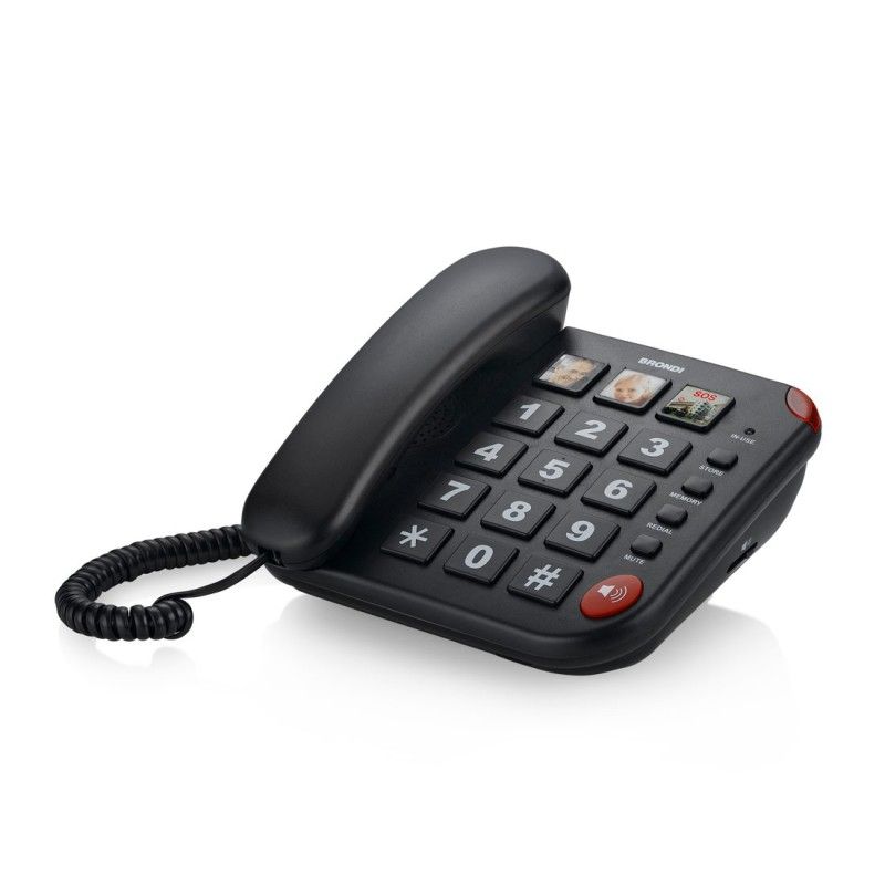 BRONDI TELEFONO FISSO DA CASA BRAVO 15 TRASTI GRANDI NERO
