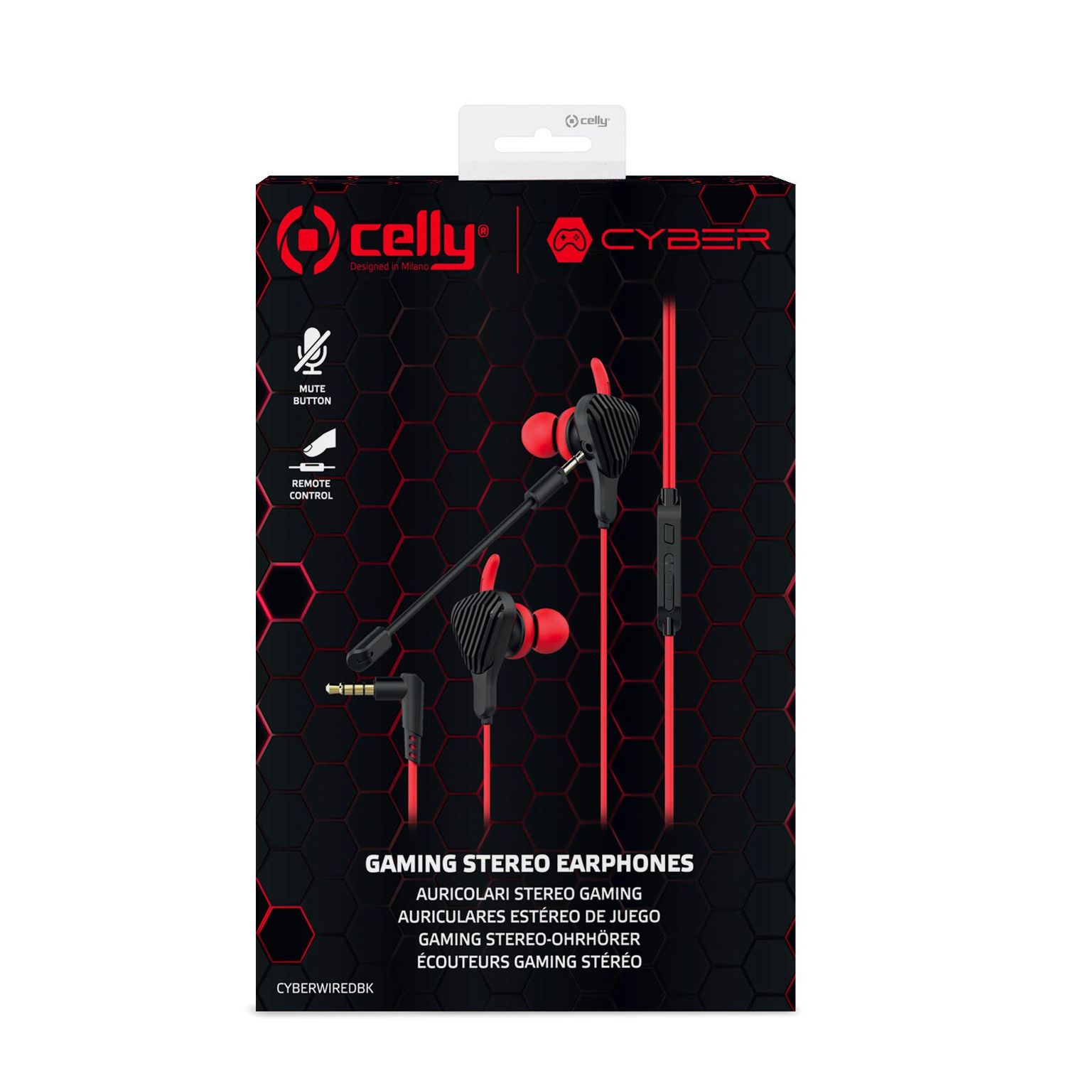 CELLY CUFFIE DA GAMING EARPHONES 3.5MM BLACK