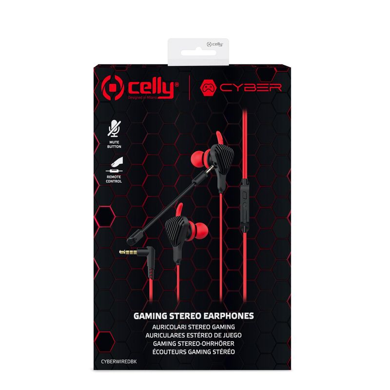 CELLY CUFFIE DA GAMING EARPHONES 3.5MM BLACK