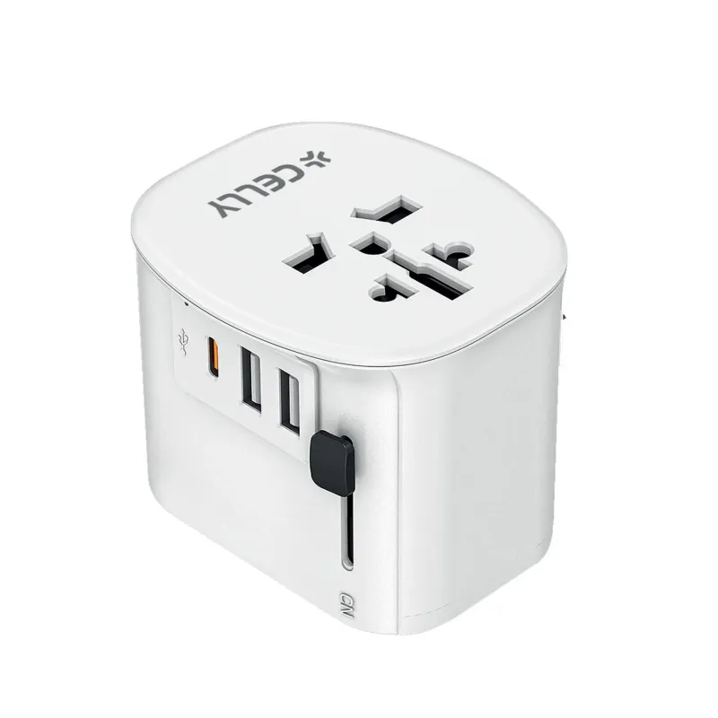 CELLY MULTIPLUG TRAVEL CHARGER 30W DA VIAGGIO EU UK AMERICA WH