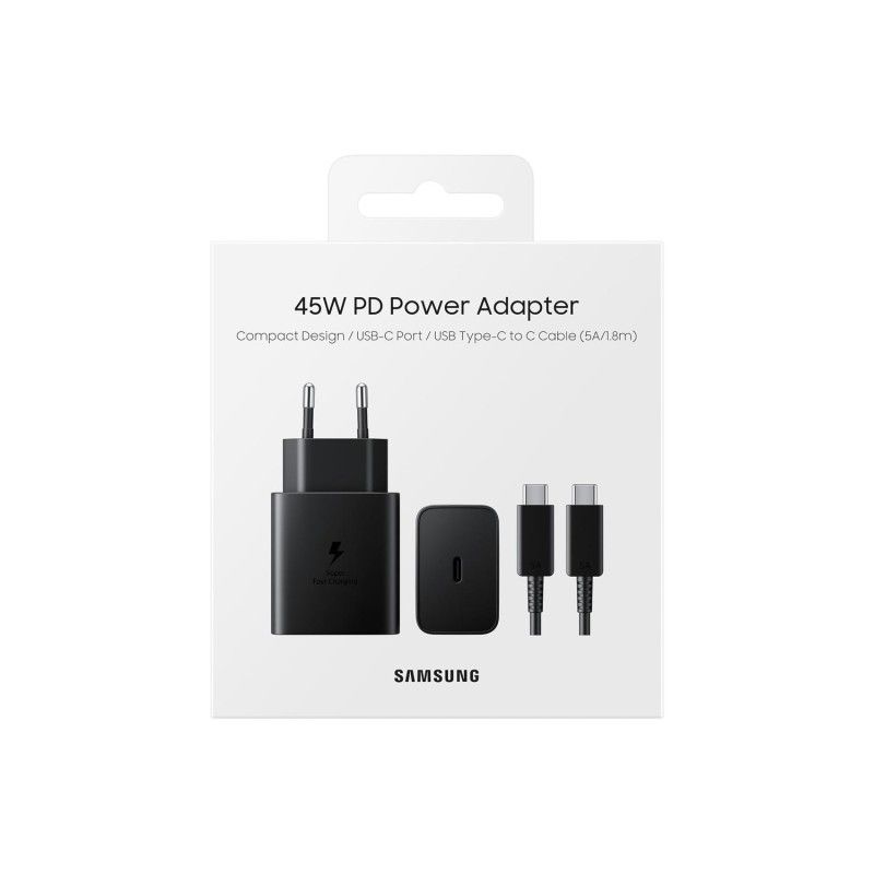 SAMSUNG CARICATORE 45W EP-T4511 FC2 USB-C + CAVO NERO