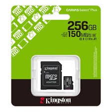 KINGSTON MEMORIA MICROSD + AD 256GB CL 10 150MB/S