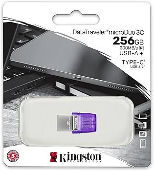 KINGSTON PENDRIVE USB-A + USB-C 256GB 200MB/S