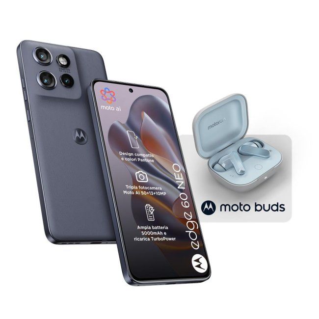 KIT MOTOROLA EDGE 60 NEO 5G 8/256 + MOTO BUDS ITA GRISAILLE
