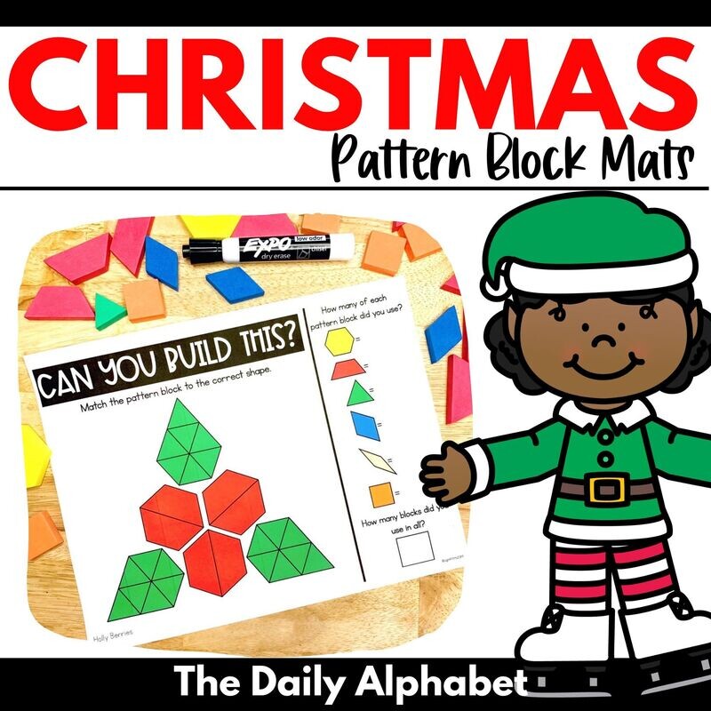 Christmas Pattern Block Mat Activities