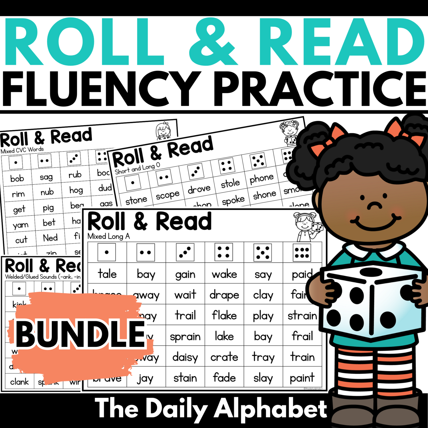 Roll and Read Phonics Practice Bundle | Blending fluency review