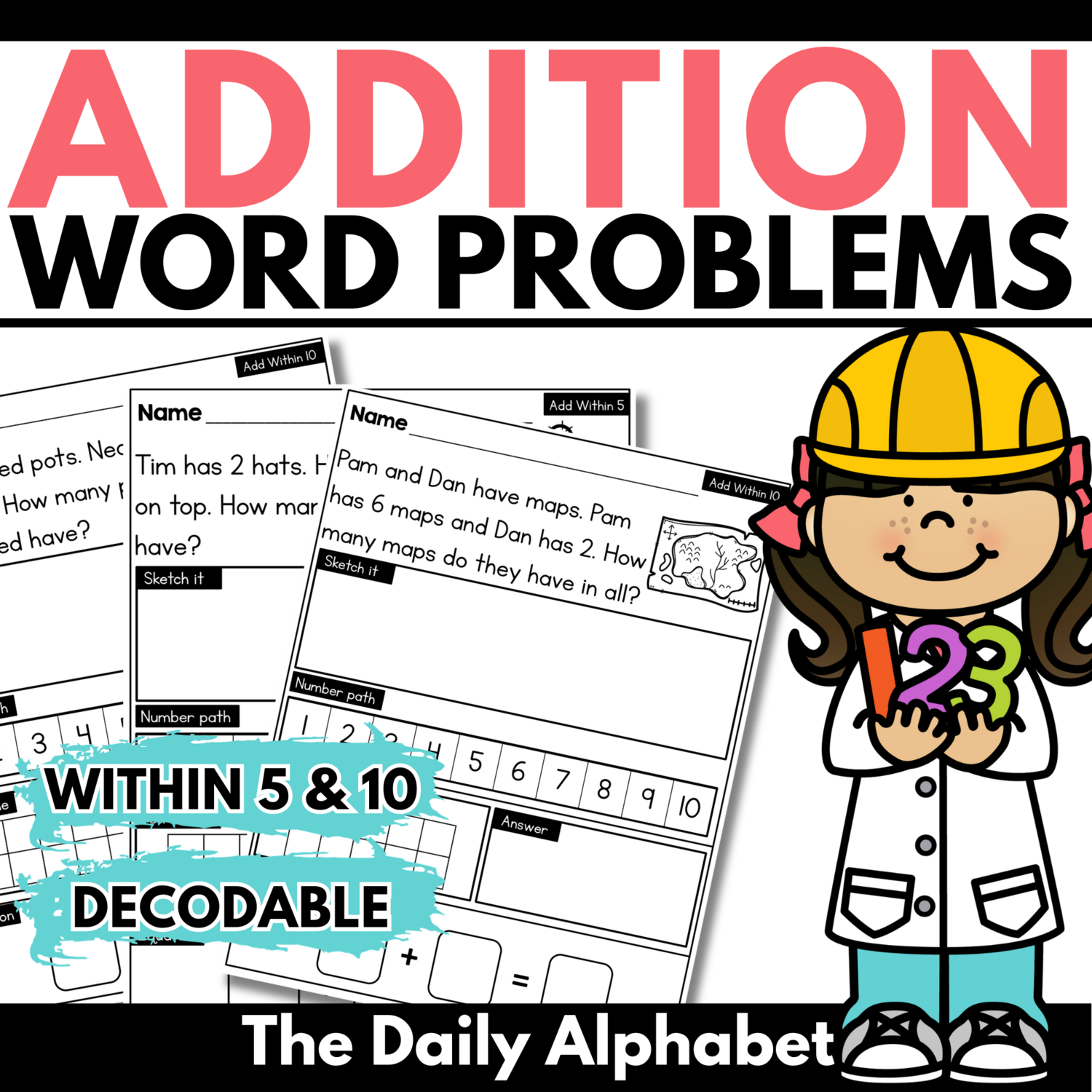 Addition within 5 and 10 word problems adding to 5 and 10 worksheets