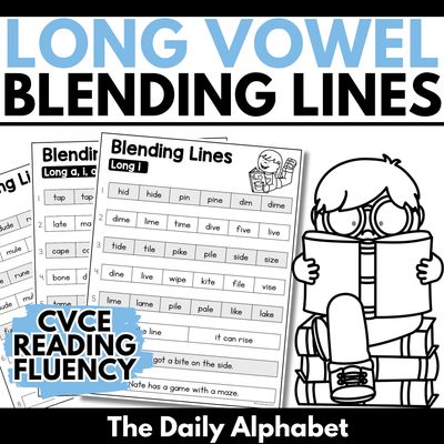 Long Vowel Blending Lines | CVC reading intervention | fluency activities