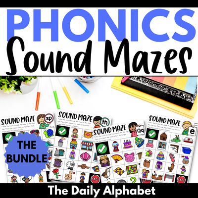 Phonics Sound Mazes Bundle | Phonemic Sounds Practice Activity