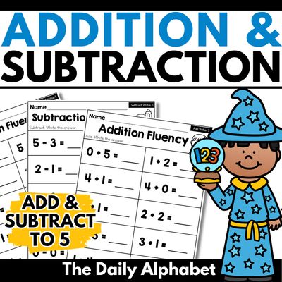 Addition and Subtraction to 5 Worksheets | add and subtract within 5 single-digit Addition and Subtraction to 5 Worksheets | add and subtract within 5 single-digit