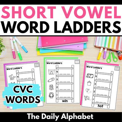 CVC Word Ladders, Kindergarten Word Chains