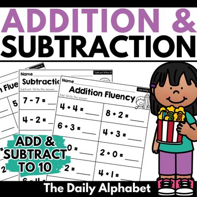 Addition and Subtraction to 10 Worksheets | add and subtract within 10