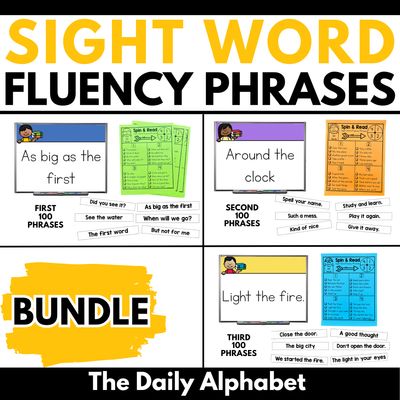 Sight Word Phrases Fluency Reading Practice Slides Bundle, Fry sight word phrases