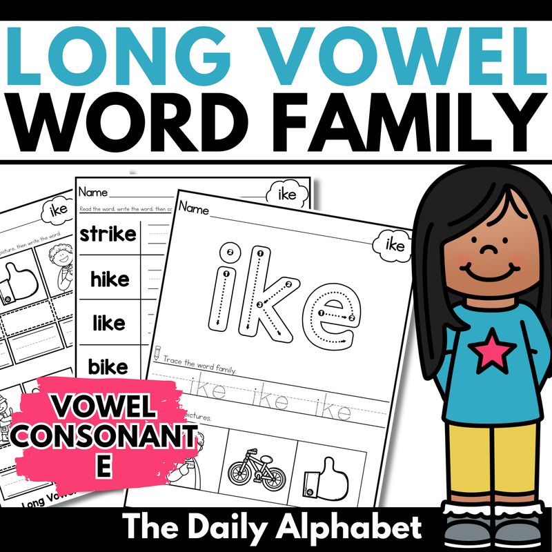 Long Vowel Consonant E Worksheets | CVCe Practice Pages