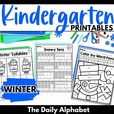 Winter Kindergarten Packet | Literacy and Math Activities Printables Winter Kindergarten Packet | Literacy and Math Activities Printables