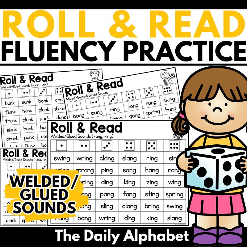 Roll and Read Welded Glued Sounds | reading fluency practice | ng and nk