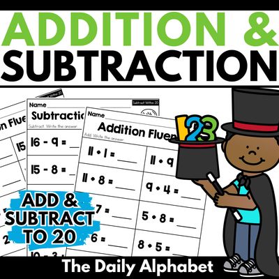 Addition and Subtraction to 20 Worksheets | add and subtract within 20
