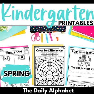 Spring Kindergarten Activity Packet, Spring Break Worksheets