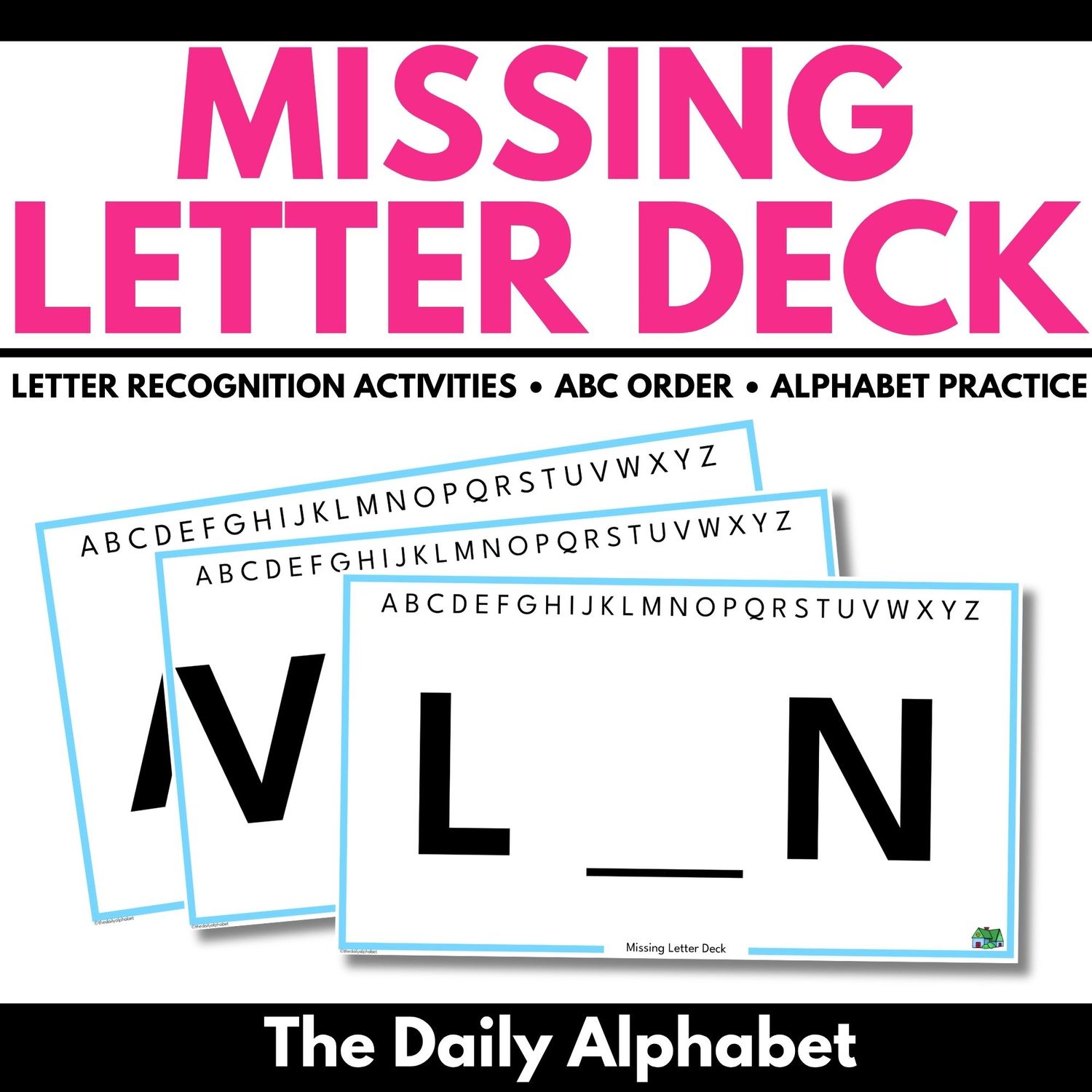 Missing Letter Deck, Letter Recognition Naming Activities, ABC Order Missing Letter Deck, Letter Recognition Naming Activities, ABC Order