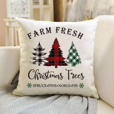 Farm Fresh Christmas Trees- 18x18 inch pillow cover