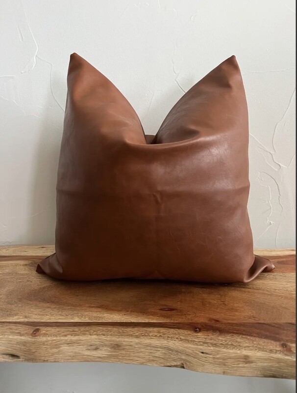 Faux Leather Pillow Cover, 20x20 inch