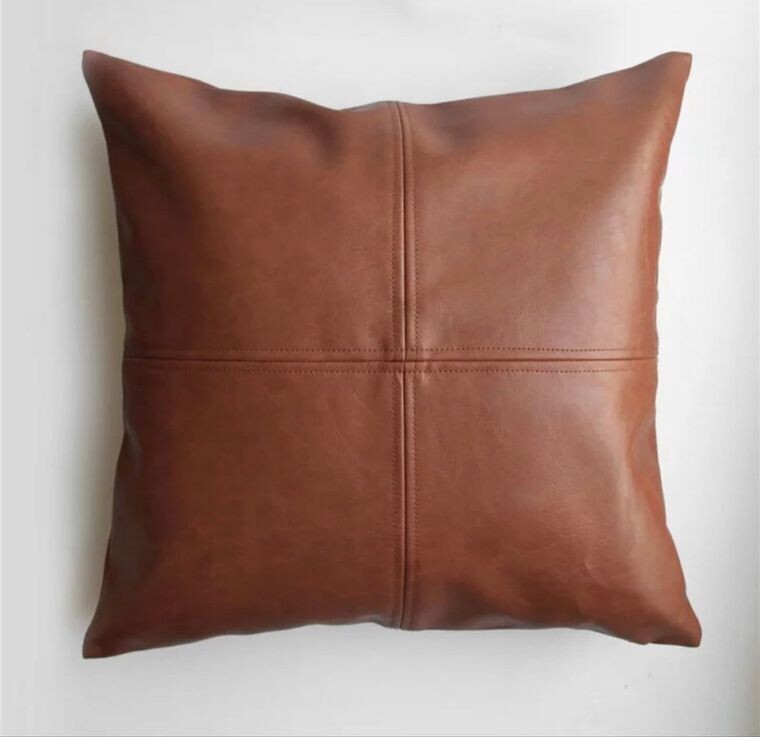 Faux leather pillow cover 20x20 sale