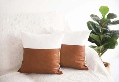Faux Leather Pillow Cover, 18x18 inch