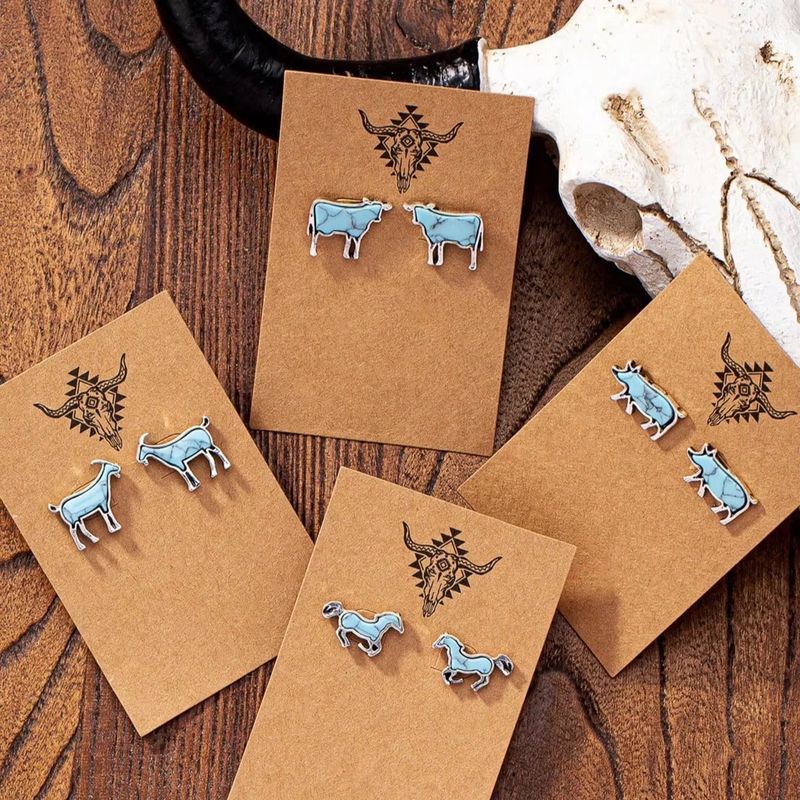 Earrings - Turquoise Animals