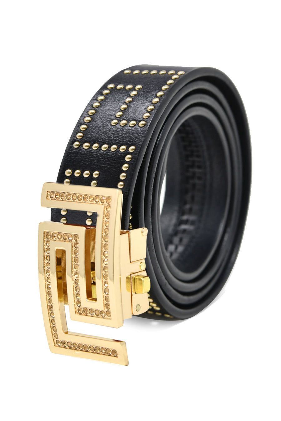 ATHENS BELT BK814-SHINY GOLD-BLACK-GOLD