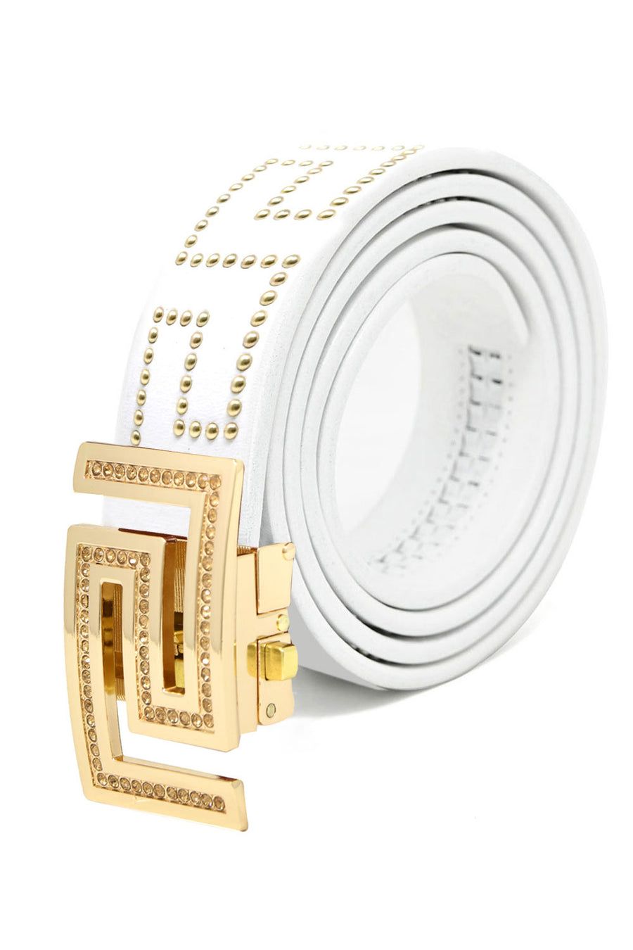 ATHENS BELT BK814-SHINY GOLD-WHITE-GOLD