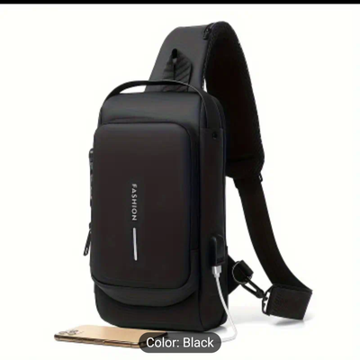 [USB Charging] Men&#39;s Bags | 1pc | Multifunctional Sports Chest Backpacks | USB Charging Port, Anti-theft | Shoulder Crossbody Bags | For Valentine&#39;s Day Gifts, Birthday Gifts