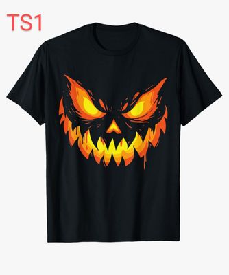Jack O Lantern Scary Carved Pumpkin Face T-Shirt, (Halloween) t shirt design