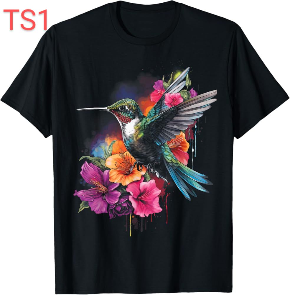 (birds) and floral printing t shirt design by URA