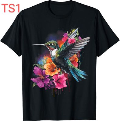 (birds) and floral printing t shirt design by URA