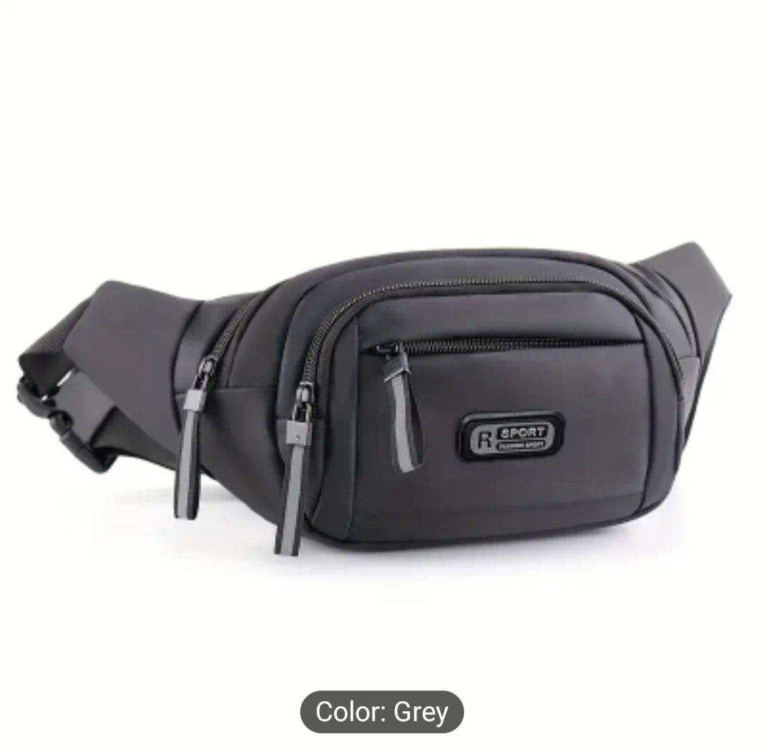 1pc 15.75inch Waist Bag With Zipper Closure- Adjustable Strap, Unlined, Nylon Waist Bag For Men And Women- Perfect For Hiking, Travel, Camping, Running, Sports, And Outdoor Activities