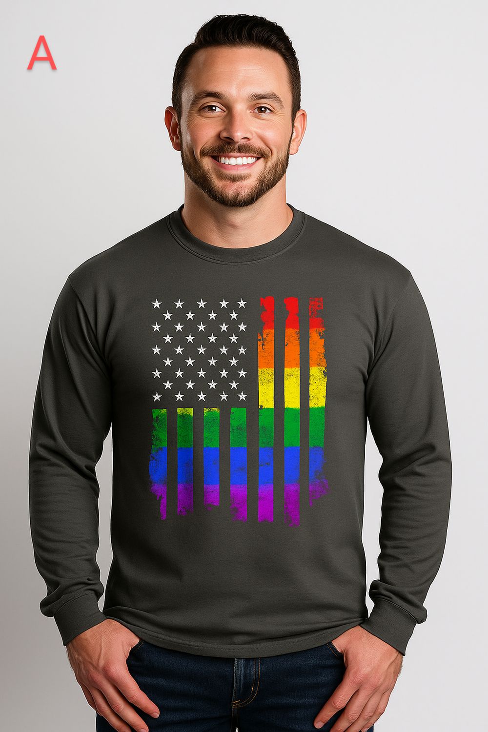 Gay Pride Long Sleeve T-Shirt sweatshirt Rainbow Flag LGBTQ