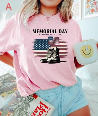 Memorial Day USA Flag Remember Honor Patriot Men Women  T-Shirt