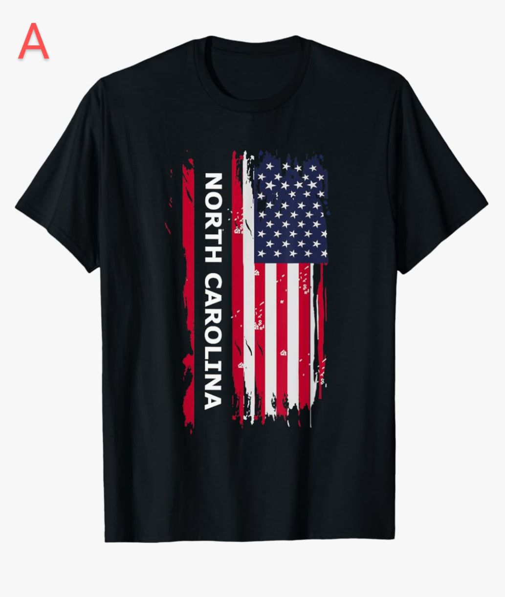 State of North Carolina USA printing t-shirt with high quality 