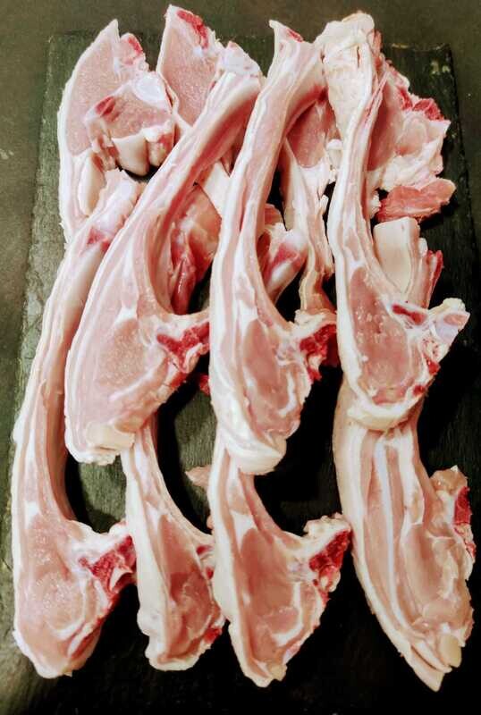 Chuletillas de lechazo 34,99 €/Kg.