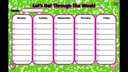 Weekday Planner